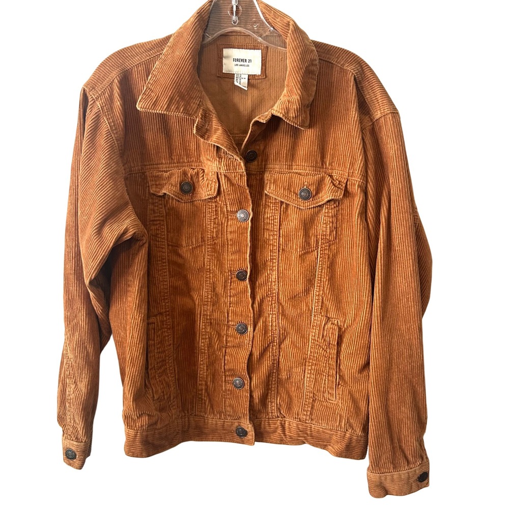 Forever 21‎ Women's Brown Corduroy Trucker Jacket in Size M